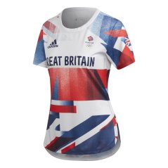 adidas Team GB HEAT.RDY Ladies Training T Shirt White/Red