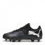 Puma Future 7 Play Junior Firm Ground Football Boots Black/White