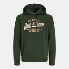 Jack and Jones Plus Size Logo Hoodie Green