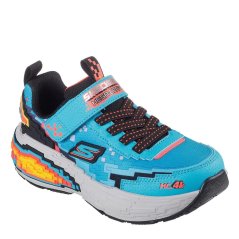 Skechers Gore & Strap Sneaker W Pixel Detail Runners Boys Turquoise