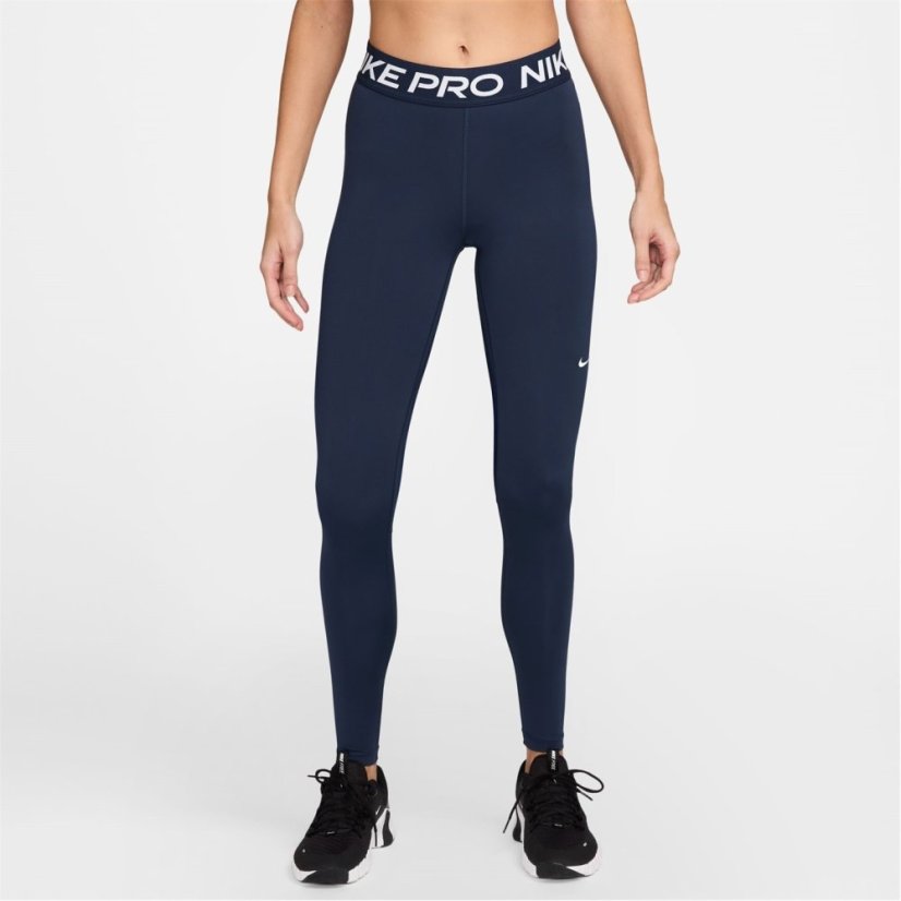 Nike Pro Women's Mid-Rise Mesh-Panelled Leggings Midnight Navy