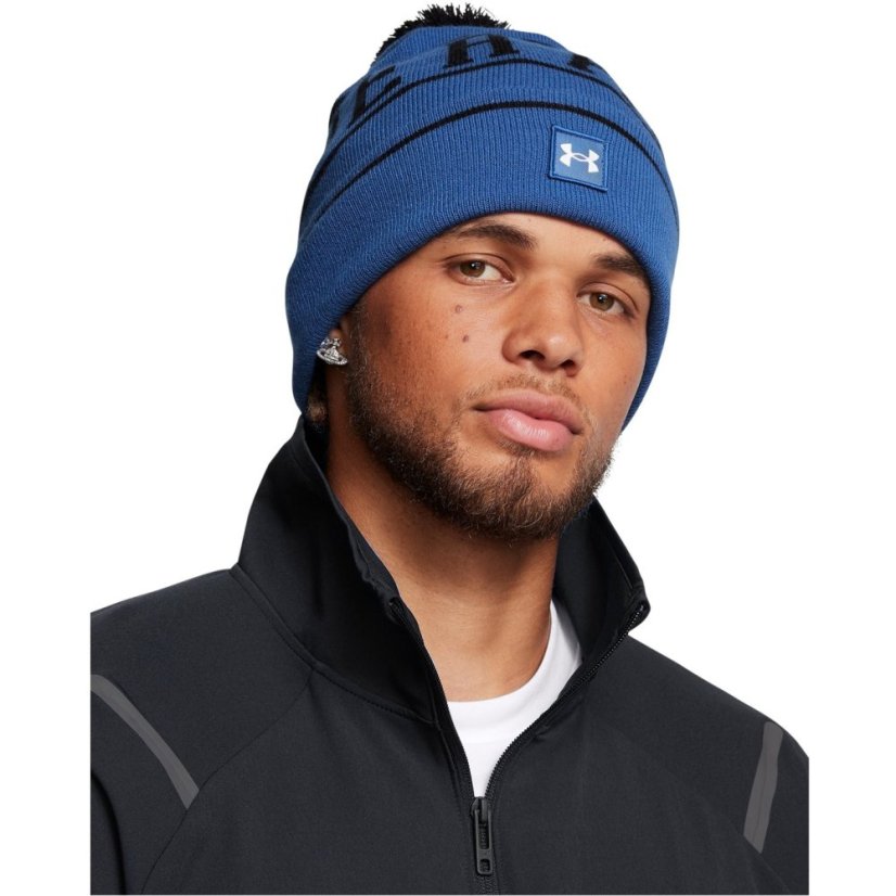 Under Armour Men's Halftime Pom Beanie Blue