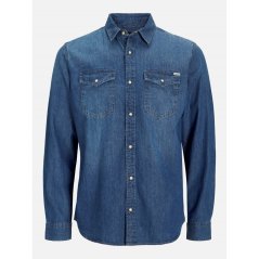 Jack and Jones Sheridan Denim Shirt Mens Mid Blue Denim