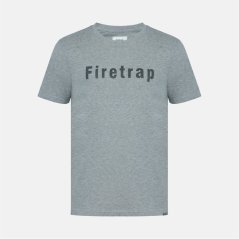 Firetrap Large Logo pánské tričko Grey Marl