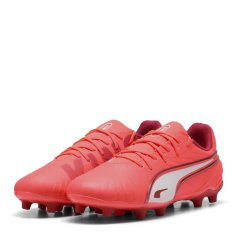 Puma Kids PUMA King Match Firm Ground Football Boots Red/White