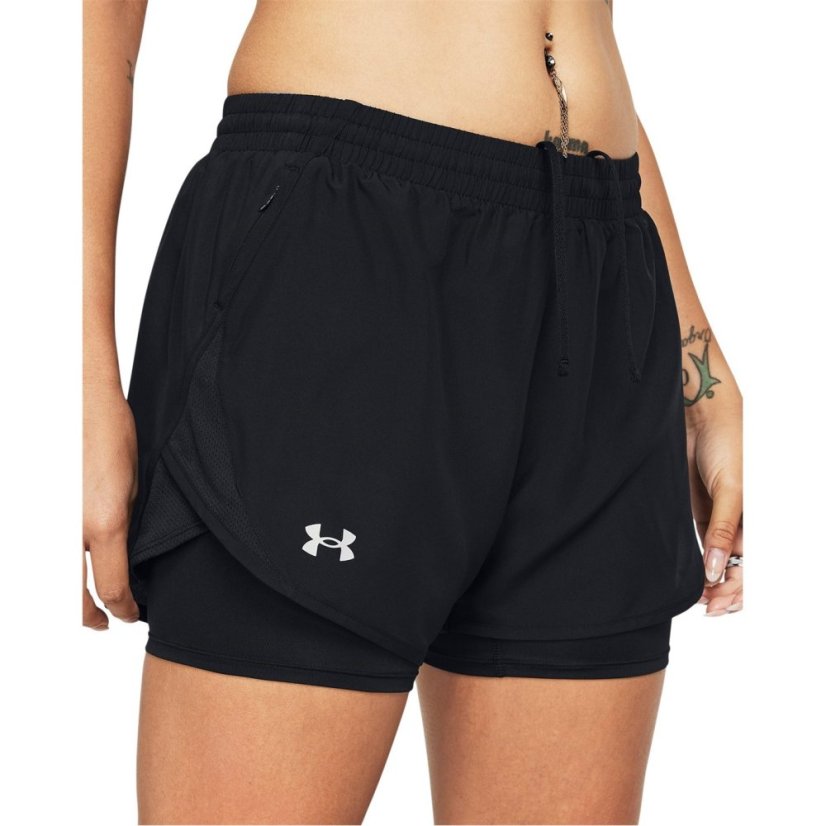Under Armour Womens Fly By Performance Running Shorts Black/Reflectiv