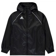 adidas Kids' Entrada 26 Water and Wind Resistant Rain Anorak Black/White