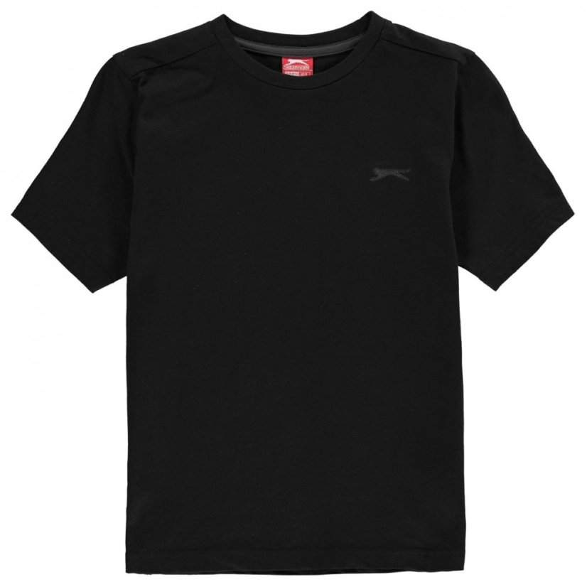 Slazenger Plain T Shirt Junior Boys Black