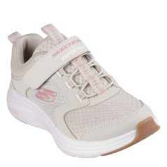 Skechers Bungee And Strap Qtr Overlay Mesh S Slip On Trainers Unisex Kids Natural