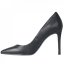 Linea Stiletto High Heel Shoes Black Leather