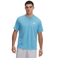 Under Armour Men's Tech Vent Geotessa Short-Sleeve Performance Gym Top Blue