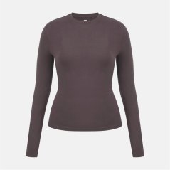 Slazenger Women's Slaz Ess Cotton Slim Fit Long Sleeve T-Shirt Chocolate
