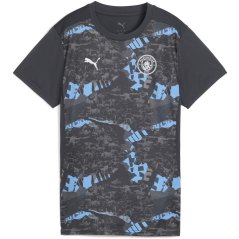 Puma Manchester City Pre Match Short Sleeve Shirt 2024 2025 Womens Grey Cool/Grey