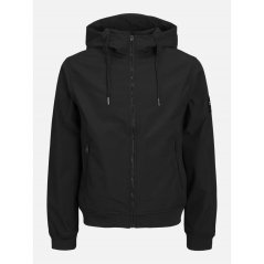 Jack and Jones Men's Zipped Hooded Softshell Jacket Black
