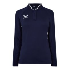 Castore Long Sleeve Polo Top Womens Navy/White