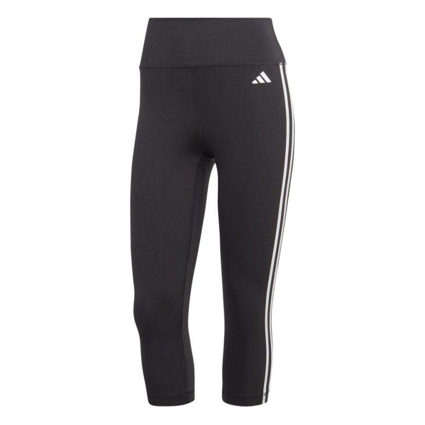 adidas Train Essentials 3-Stripes High Waisted Three Quarter Leggings Black