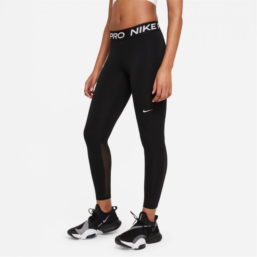 Nike Pro Women's Mid-Rise Mesh-Panelled Leggings Black