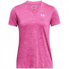 Under Armour Tech™ Twist V-Neck Short Sleeve Womens Rebel Pink