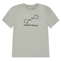 Under Armour Kids' Foundation Short-Sleeve Regular Fit T-Shirt Titanium/Green