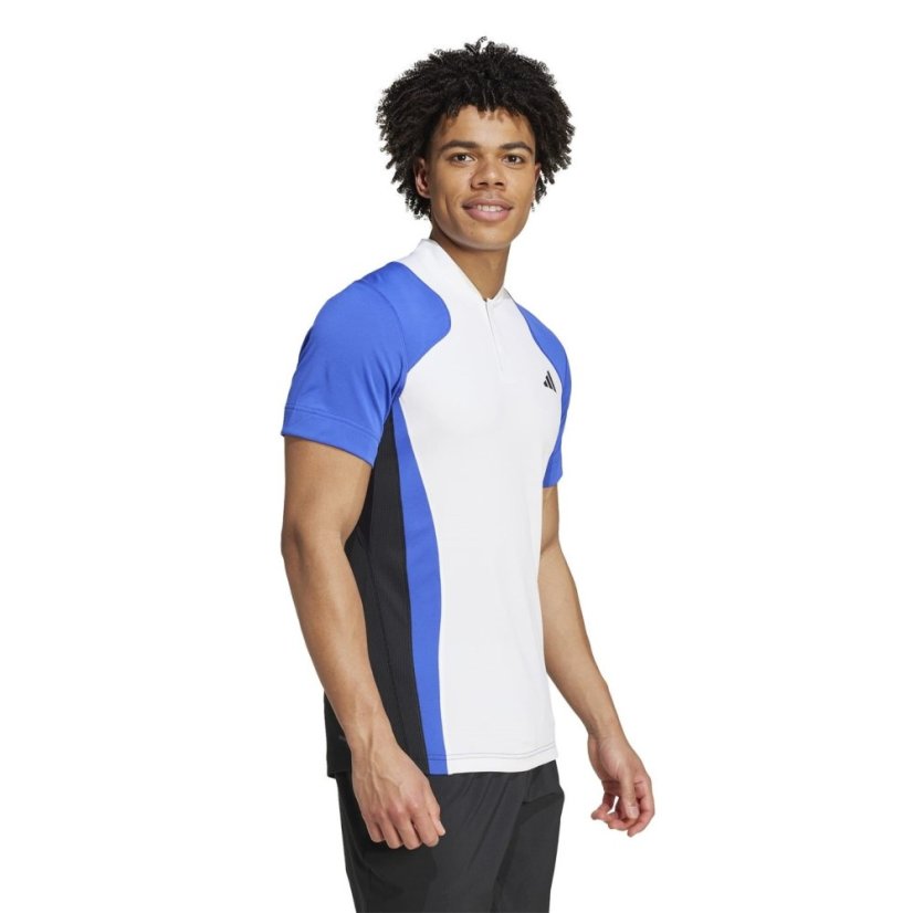 adidas Tennis Pro HEAT.RDY FreeLift Polo Shirt Wht/Blu/Blk