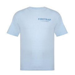 Firetrap Large Logo T Shirt Mens Pastel Blue