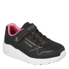 Skechers Gore & Strap Fashion Embossed Sneak Low-Top Trainers Girls Black/Pink