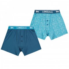 Lonsdale 2 Pack Boxers Junior Sea/Print