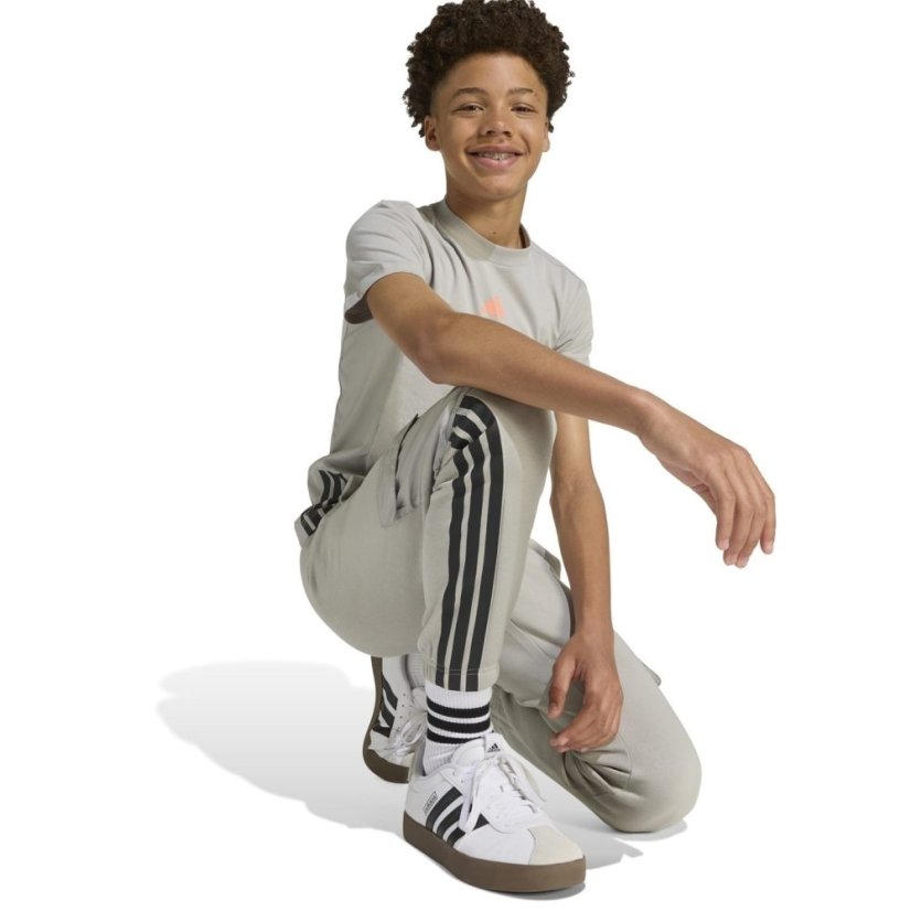 adidas Utility Fleece Cargo Joggers Juniors Grey/Coral