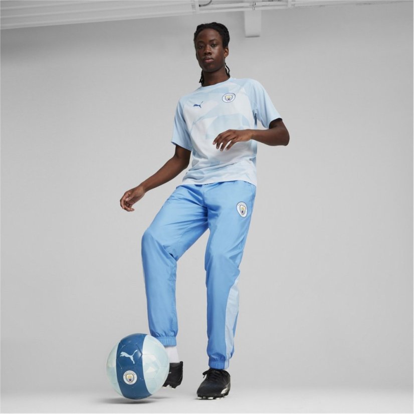 Puma Men's Prematch Woven Tracksuit Bottoms Blue/Silver