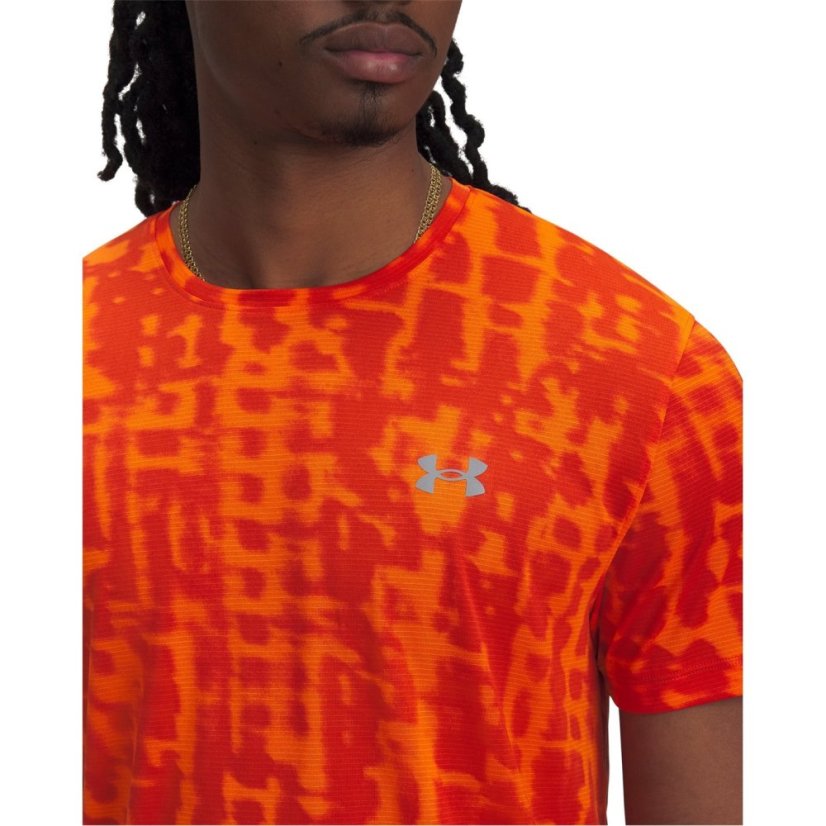 Under Armour Men's Launch Print Short-Sleeve Performance Top Orange