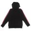 Lonsdale 2 Stripe Ladies Quilted Zip Hoody Black/Fluo Pink