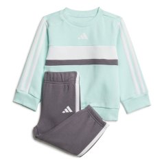 adidas Tiberio 3-Stripes Colorblock Fleece Track Suit Infants Mint/White