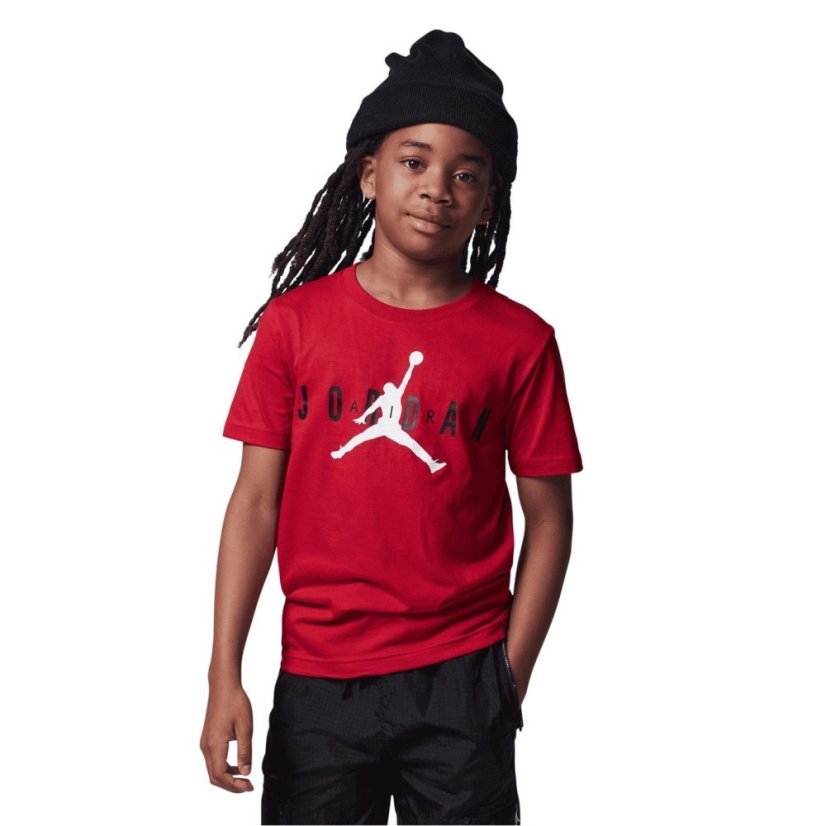 Air Jordan Air Longline Graphic T Shirt Junior Boys Red