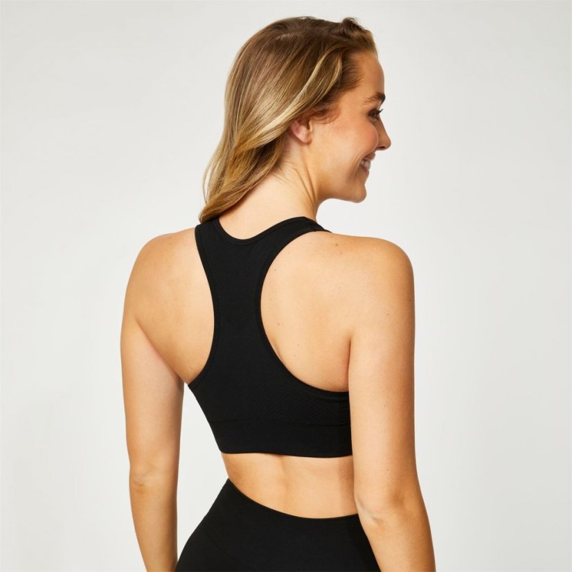 USA Pro Core Seamless Crop Sports Bra Black