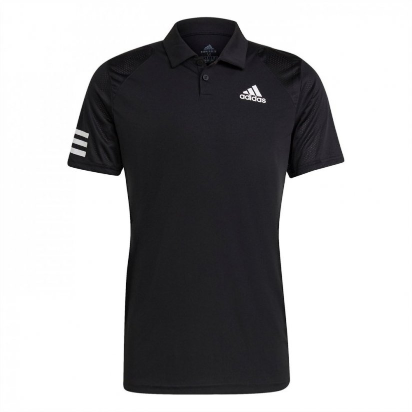 adidas Club 3 Stripe pánske polo tričko Black/White