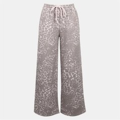 Miso Women's Leopard Open Hem Fleece Joggers Leopard