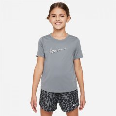 Nike One Big Kids' (Girls') Short-Sleeve Top Smoke Grey