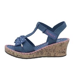 Skechers Tikis Dots And Dazzle Wedge Child Girls Denim/Pink