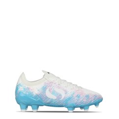 Sondico Blaze Childrens FG Football Boots White/Pink/Blue