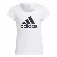 adidas Girls Essentials Linear T-Shirt Wht/Blk BOS