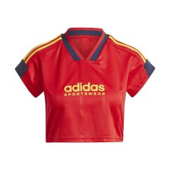 adidas House of Tiro Nations Pack Cut 3-Stripes Crop Jersey Womens Red