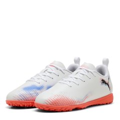 Puma Future 8 Play Childrens Astro Turf Football Boots White/Black/Red