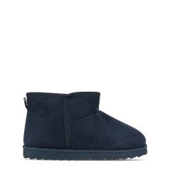 Firetrap Faux Suede Slipper Boot Navy