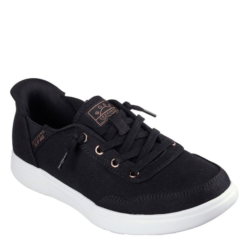 Skechers Bobs Skipper - Keep It Sweet Canvas Trainers Womens Blk Canvas