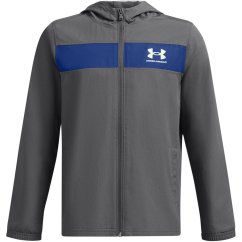Under Armour Kids' Sportstyle Water and Wind Resistant Hooded Long Sleeve Performance Training Jacket Castlerock