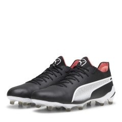 Puma Kids' KING ULTIMATE Firm Ground Football Boots Black/White