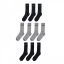 Donnay 10 Pack Crew Socks Plus Size Mens Black