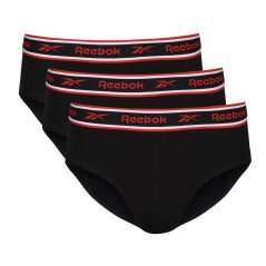 Reebok Mens 3 Pack Cotton Briefs Black