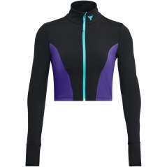 Under Armour Project Rock Cropped Gym Jacket Womens Black