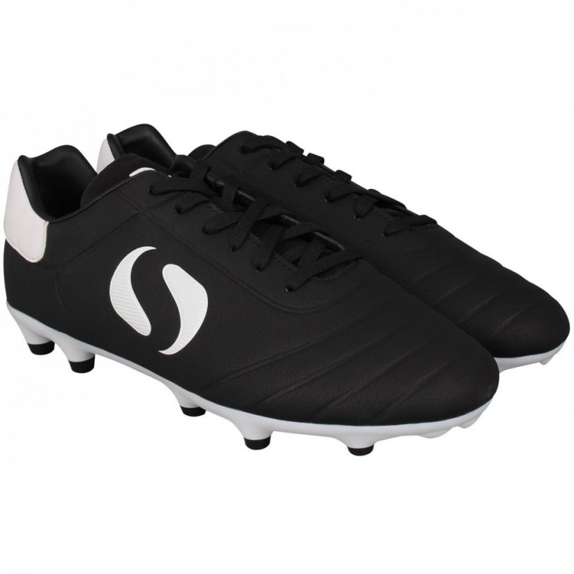 Sondico Strike Firm Ground Juniors Football Boots Black/White